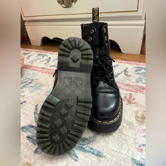 Dr.Martens Jadon Smooth Leather Platform Boots - Picture 2 of 9